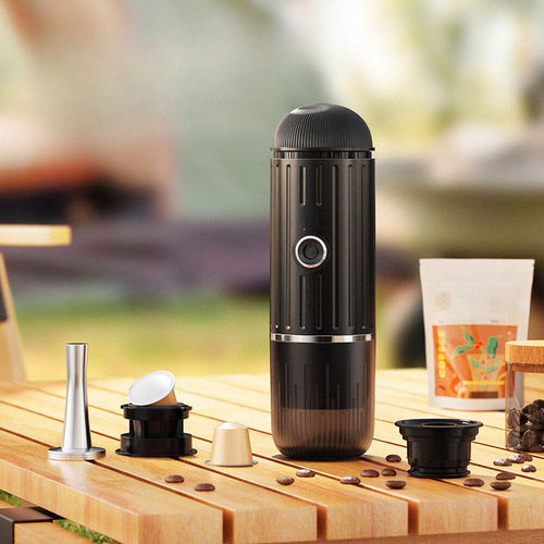 BowLift | Self-Heating Portable Electric Espresso Maker with USB-C Charger – Compatible with Ground Coffee & Nespresso Capsules