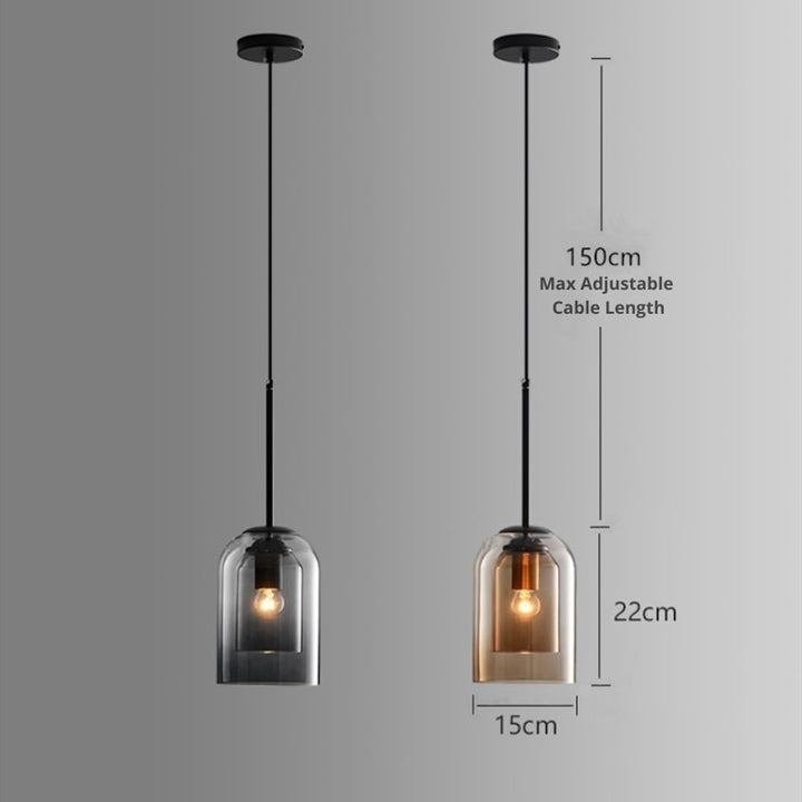 Double glass pendant light Bowlift