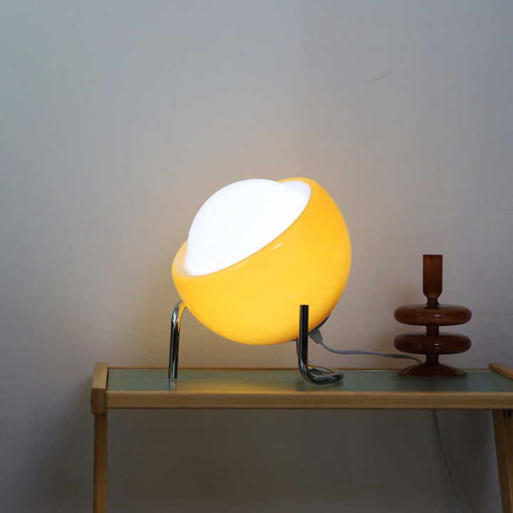 BowLift | Bauhaus table lamp made of glass in retro style | LED table lamp