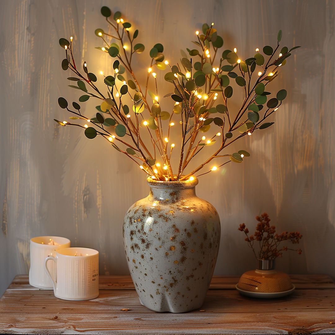 BowLift | LED Fairy Light Olive Branch Decor - Battery Operated String Lights for Home, Wedding, and Party Decorations