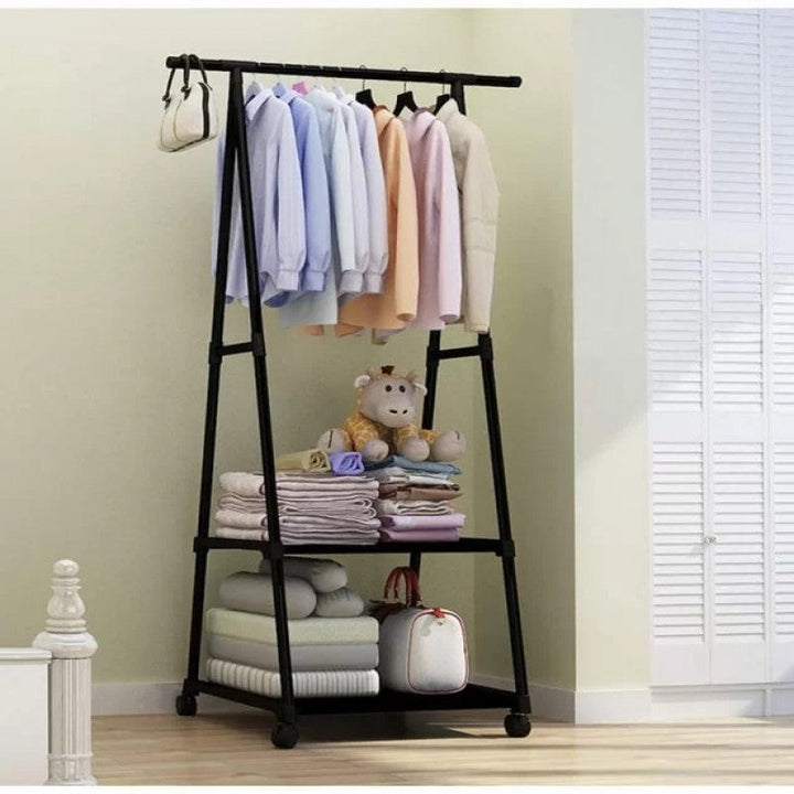 Metal Coat Jacket Hat Hanger Multifunction Stand Organizer Black Bowlift