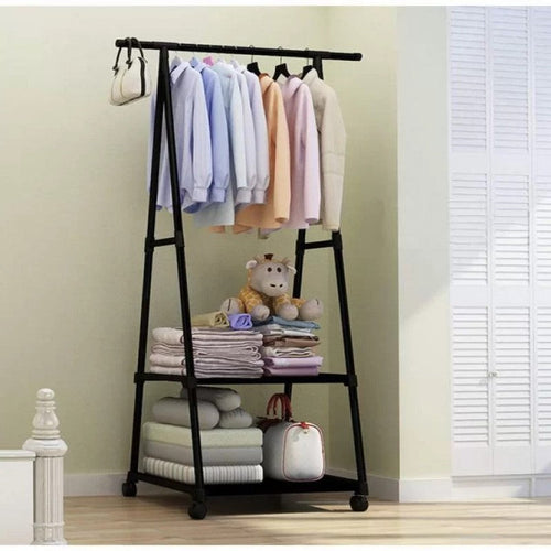 Metal Coat Jacket Hat Hanger Multifunction Stand Organizer Black Bowlift