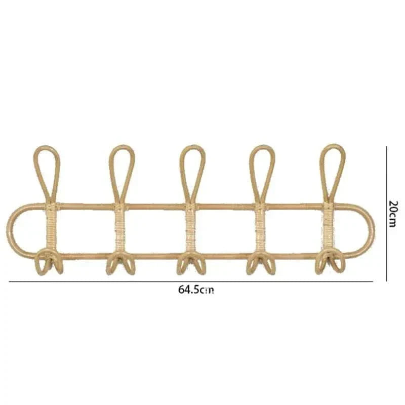 BowLift | Retro Rattan Wall Hook with 5 Hangers