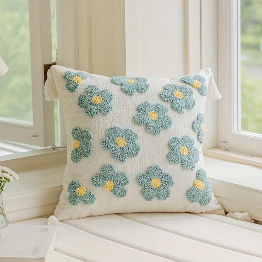 BowLift | Rosy Bloom Tufted Cushion Cover