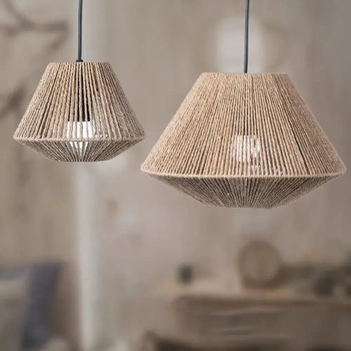 BowLift | Elegant Rattan Pendant Lamp – Rustic Geometric Lighting for Any Space