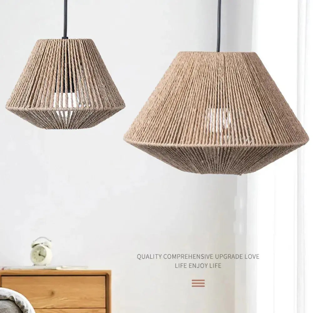BowLift | Elegant Rattan Pendant Lamp – Rustic Geometric Lighting for Any Space