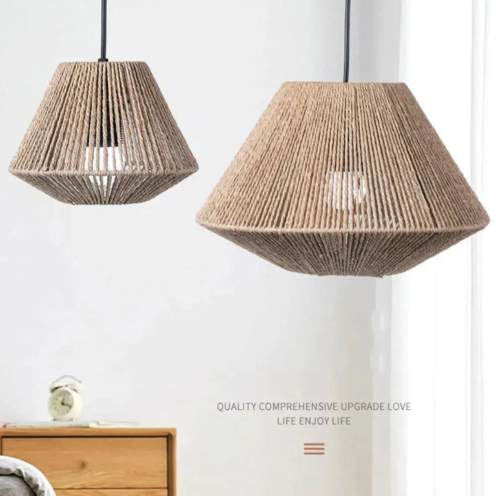 BowLift | Elegant Rattan Pendant Lamp – Rustic Geometric Lighting for Any Space