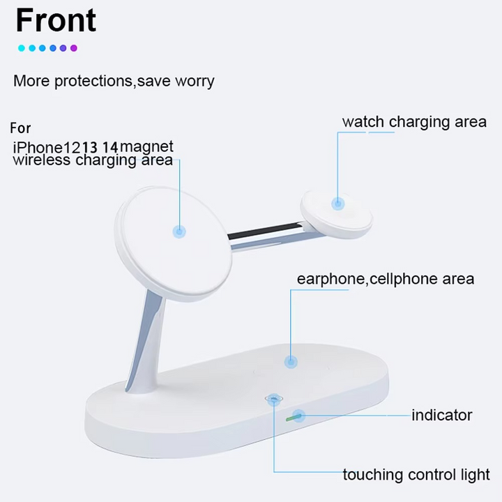 BowLift | Magnetic 3 in 1 Wireless Charging Station - Fast Charger for iPhone, Apple Watch & AirPods