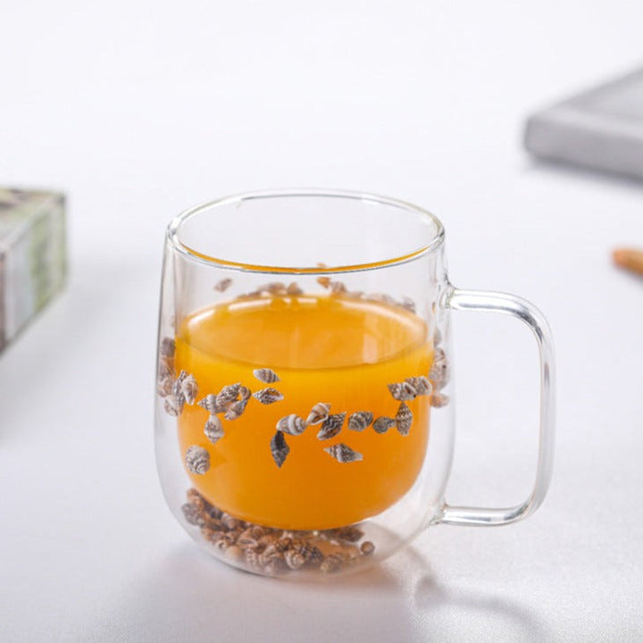 Double-walled dried flower glass cup