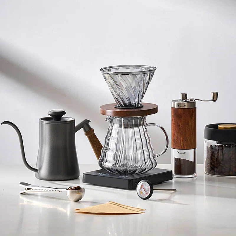 BowLift | GIANXI Hand Punch Coffee Pot With Lid Drip Swan Neck Spout Coffee Water Kettle Long Opening Coffee Machine Coffee Accessories