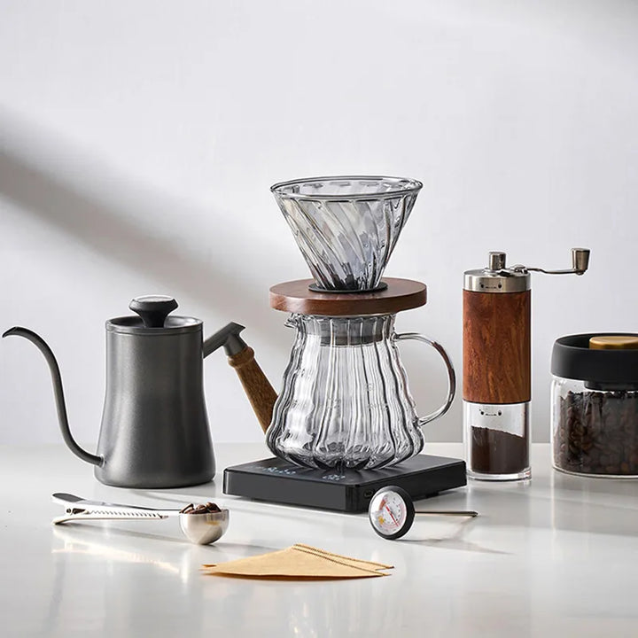 BowLift | GIANXI Hand Punch Coffee Pot With Lid Drip Swan Neck Spout Coffee Water Kettle Long Opening Coffee Machine Coffee Accessories