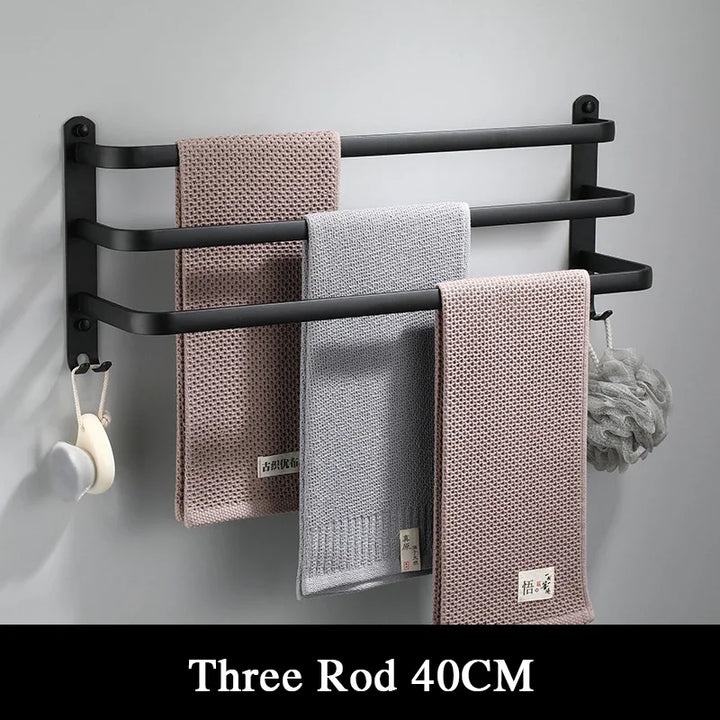 Fester Towel Holder - Black Aluminum | Screw Mount Bowlift