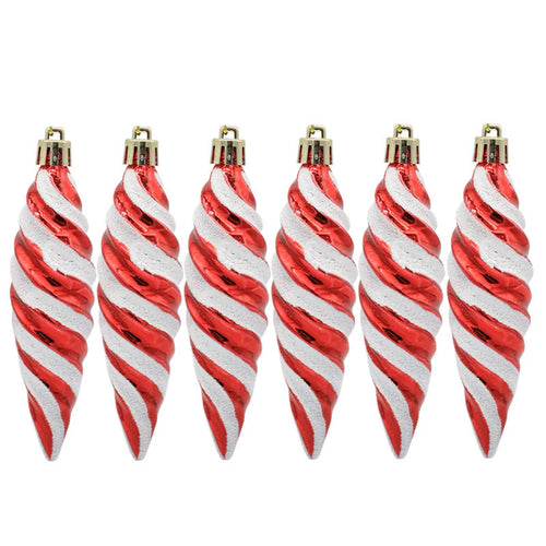 Spiral Christmas Hanging Ornaments, 11 cm Tall, for Trees and Celebrations