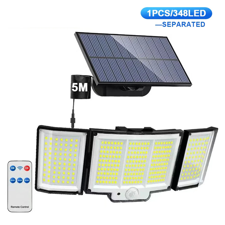 BowLift | Solar Wall Light LumoGuard 318LED | Motion Sensor & 3 Lighting Modes | IP65 Waterproof for Garden, Terrace & Fence