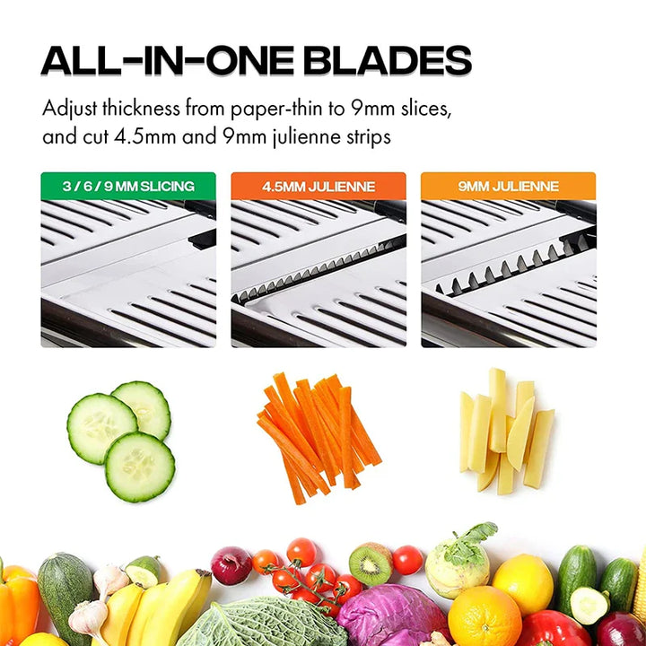 BowLift | Vegetable Cutter SchnittProfi | Adjustable Mandoline | Stainless Steel Blades | For Potatoes, Tomatoes & More