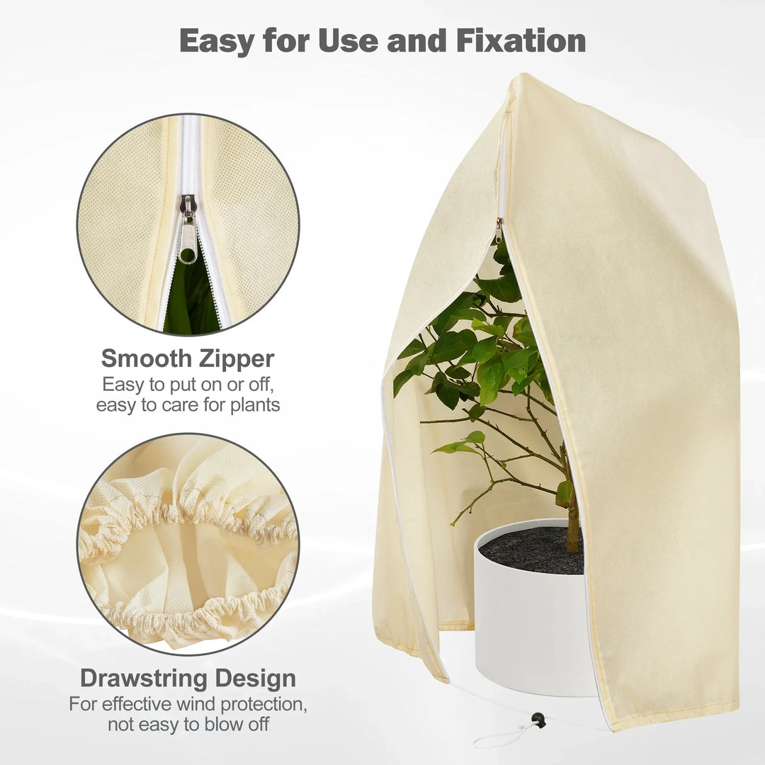BowLift | Winter protection cover for plants - Frost protection with zipper and drawstring, breathable for palms and potted plants in the garden