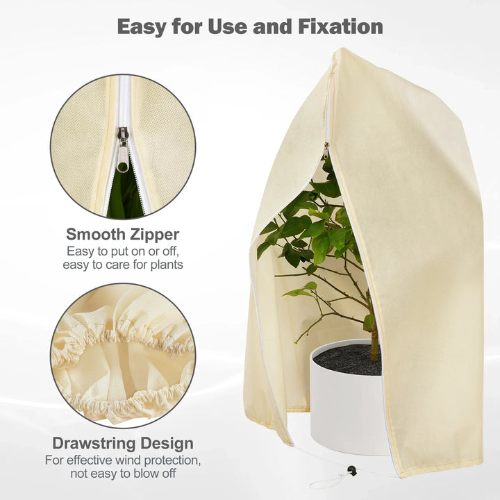 BowLift | Winter protection cover for plants - Frost protection with zipper and drawstring, breathable for palms and potted plants in the garden