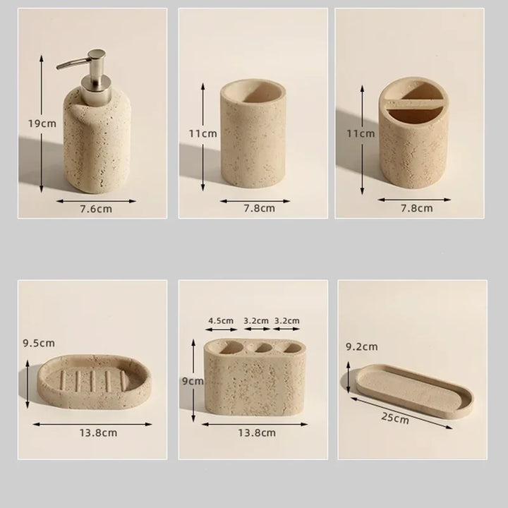 AureliaStone Luxury Bath Set made of limestone Bowlift