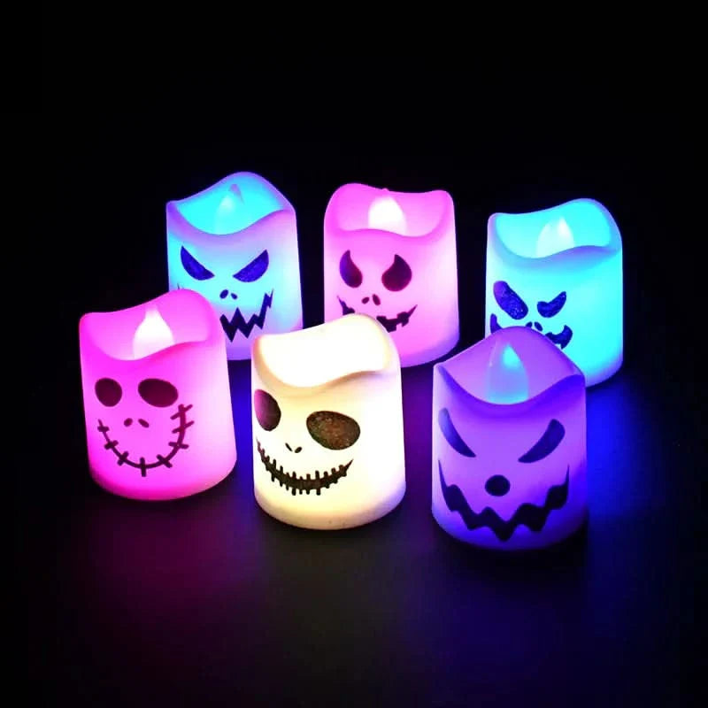 BowLift | Halloween LED Ghost & Pumpkin Candle Lights – 6 Pack