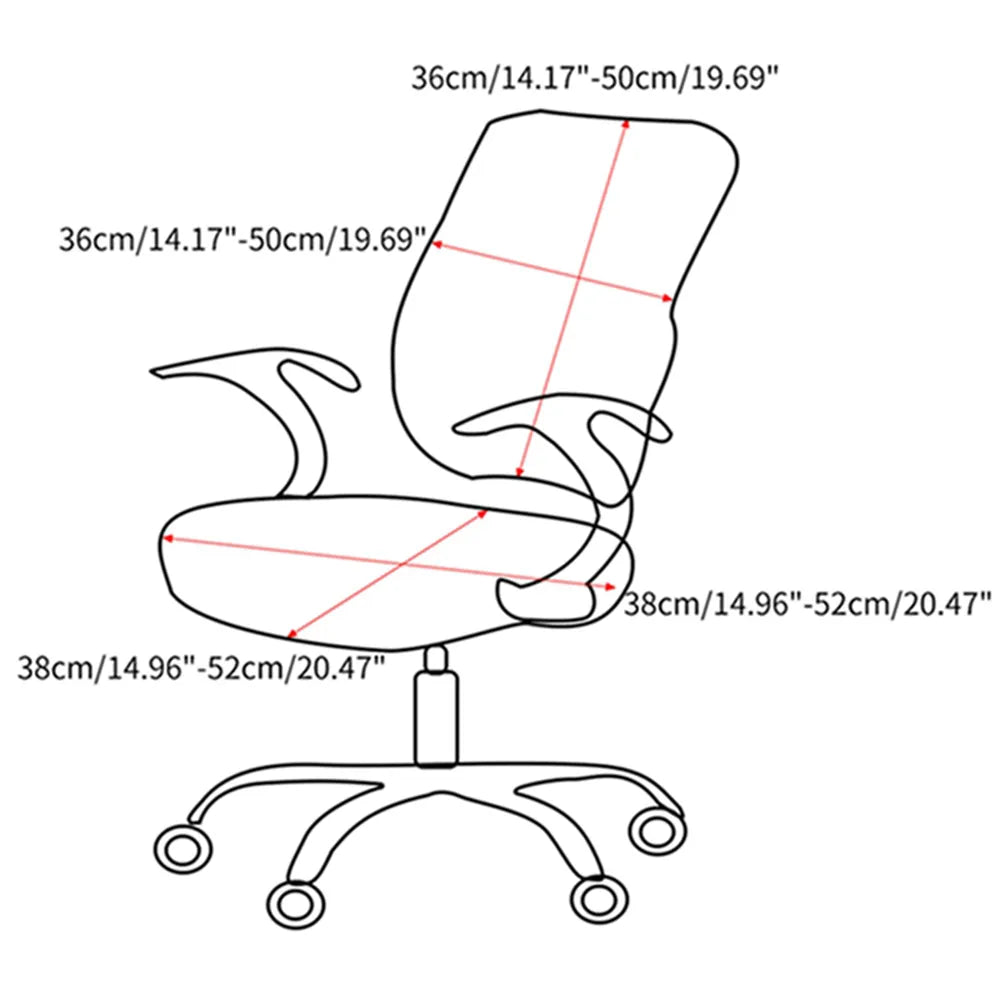 BowLift | 2-piece Split Office Rose Chair Covers