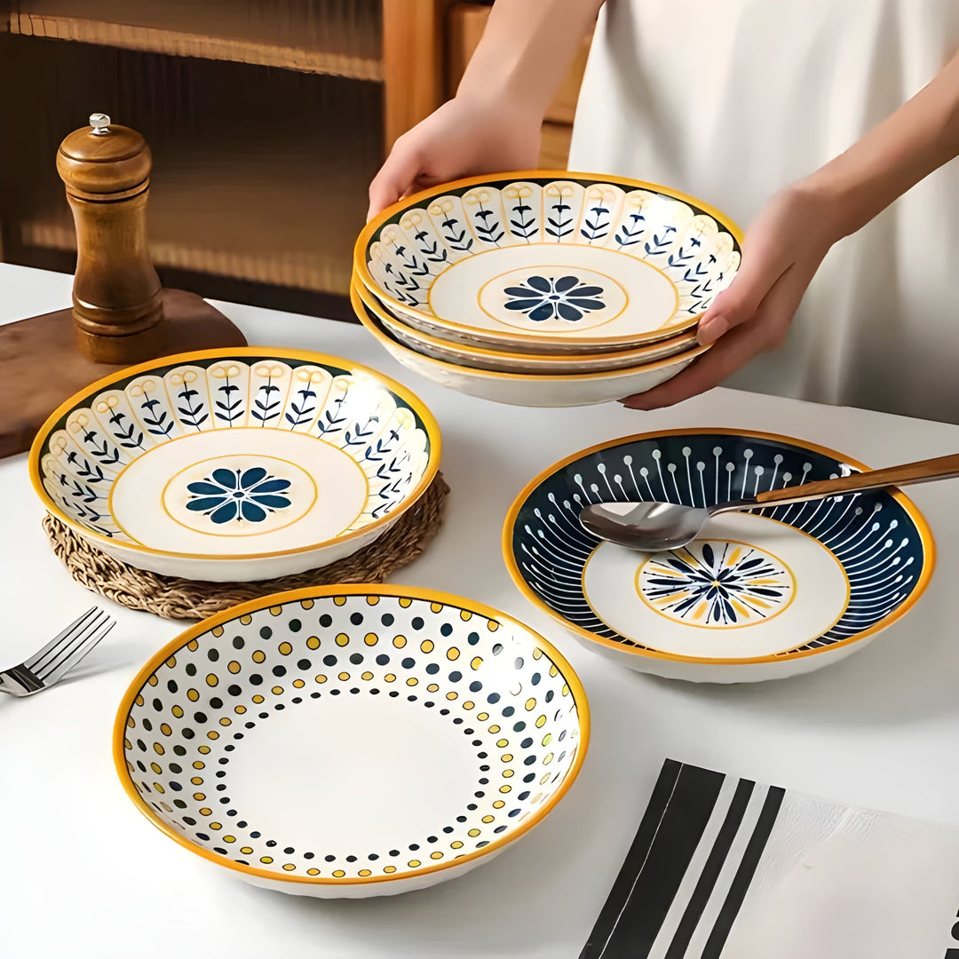 Porcelain Plate Set Hand-Painted – Elegant and Decorative | Perfect for Everyday and Special Occasions | Bowlift