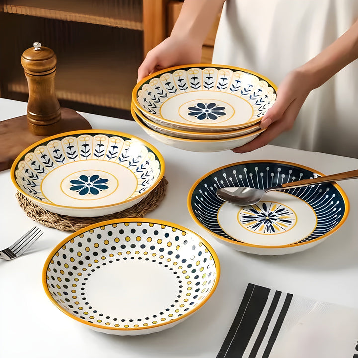 Porcelain Plate Set Hand-Painted – Elegant and Decorative | Perfect for Everyday and Special Occasions | Bowlift