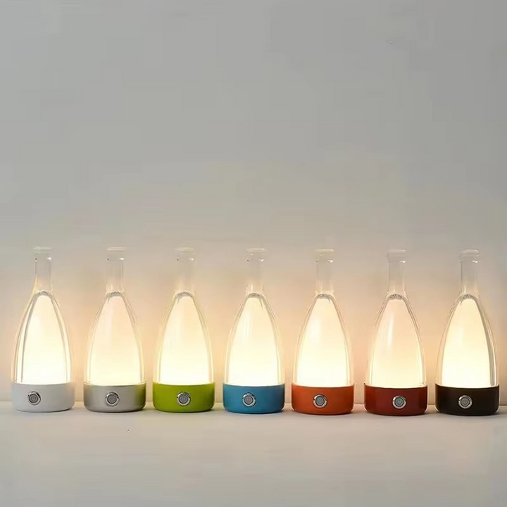 BowLift | Wine Bottle Desk Lamp with Bluetooth Speaker – Rechargeable Modern Bedside Night Light
