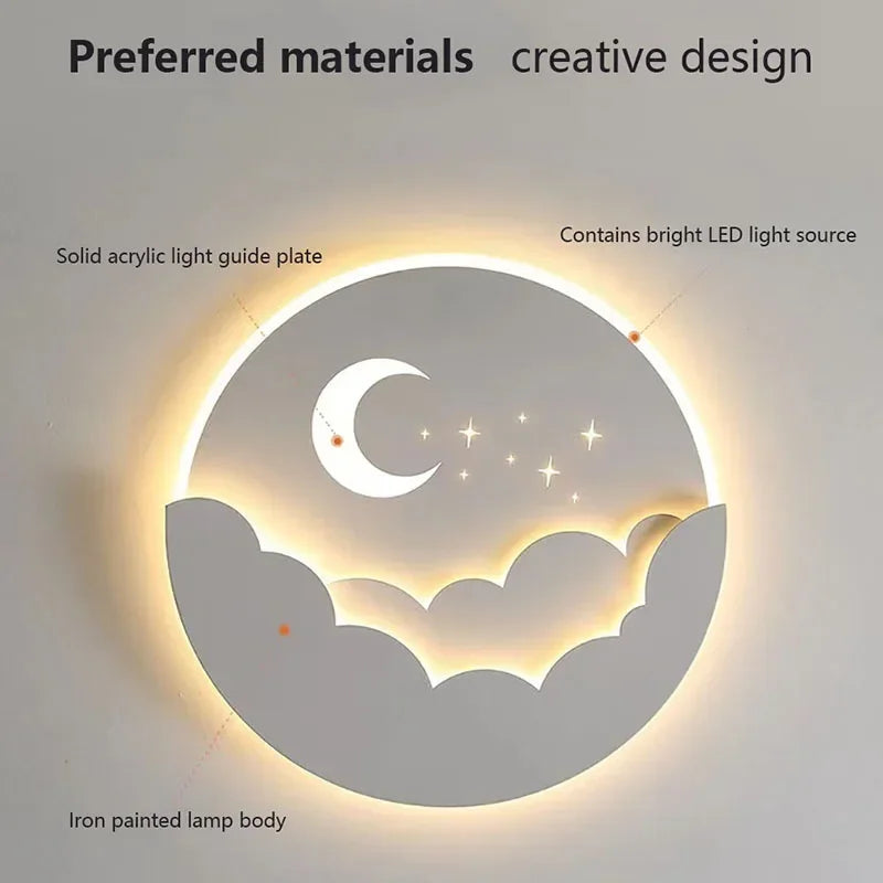 BowLift | LED wall light with moon and stars