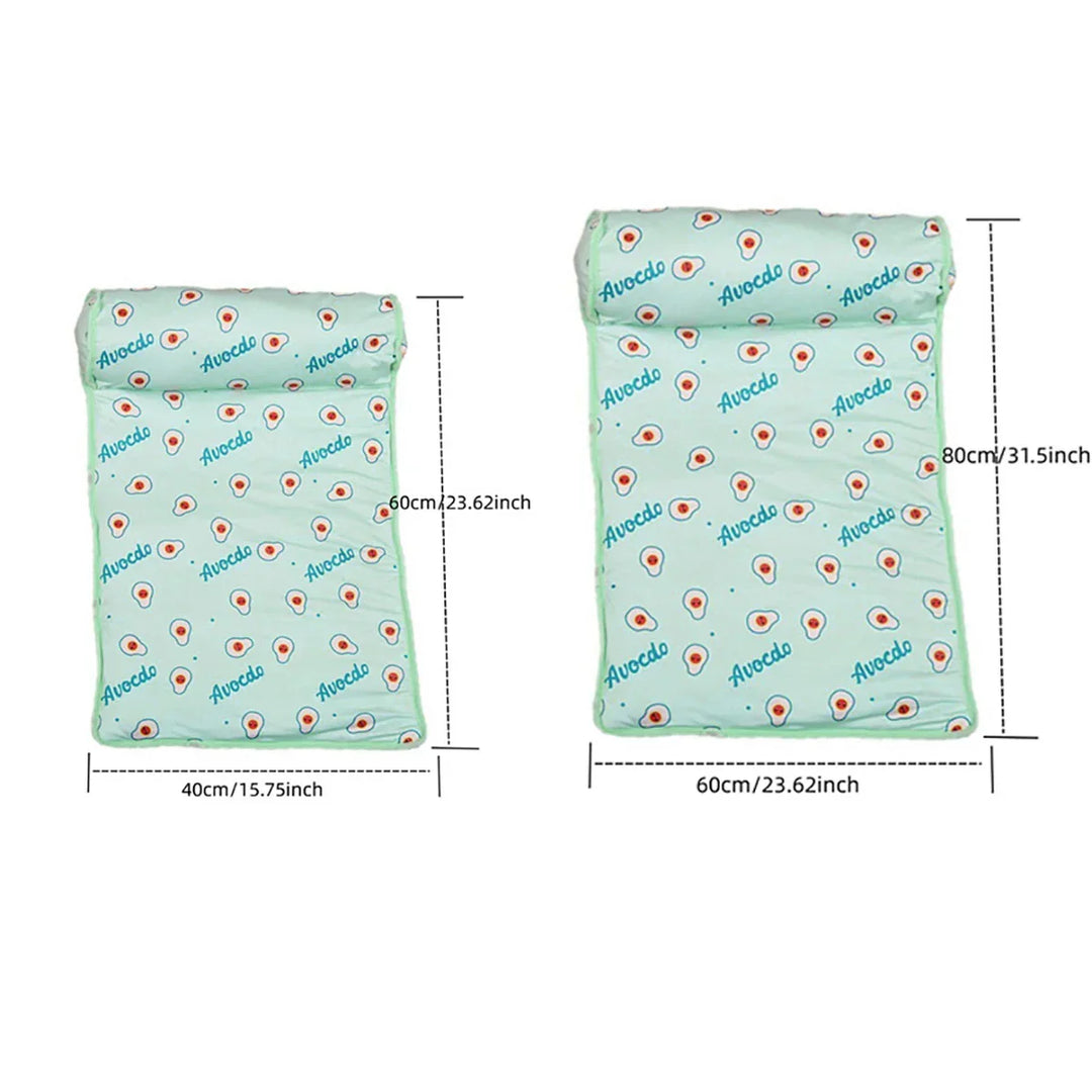 BowLift | Cooling Mat FrostTail for Dogs & Cats | With Headrest | Breathable & Washable | Non-slip & Comfortable