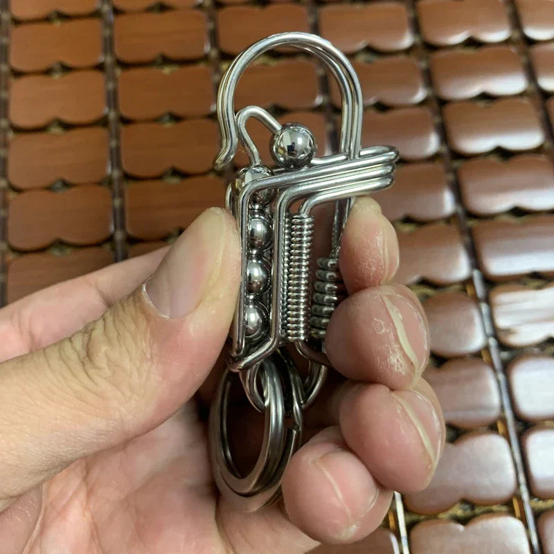 BowLift | Iron Weave Stainless Matte-Finish Keychain