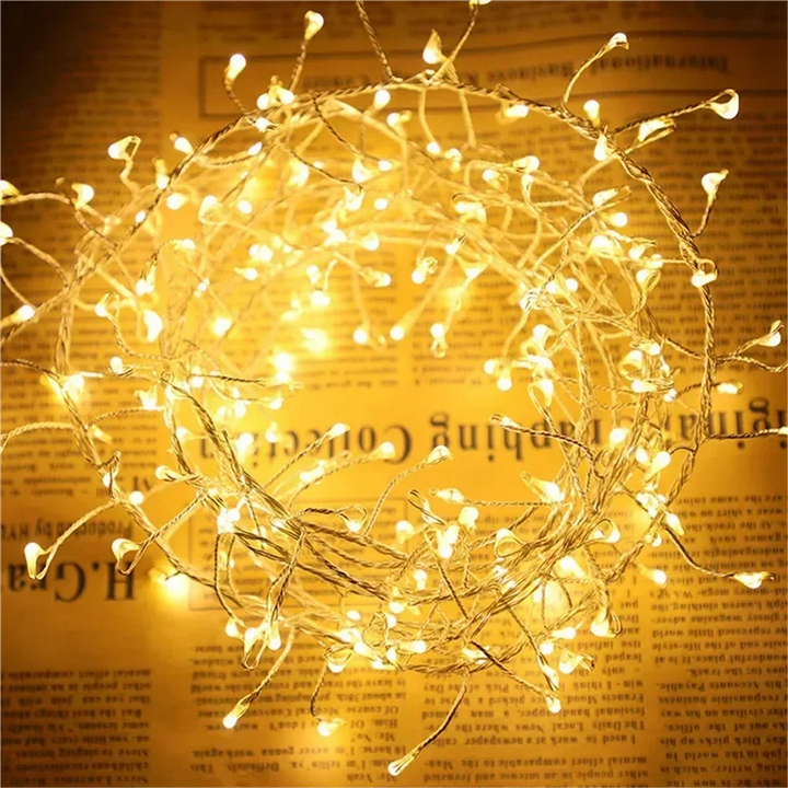 BowLift | Cluster LED String Lights Lumistra | Warm White & Cool White | 36 m Silver Wire | Waterproof IP44 | For Christmas, Wedding & Party