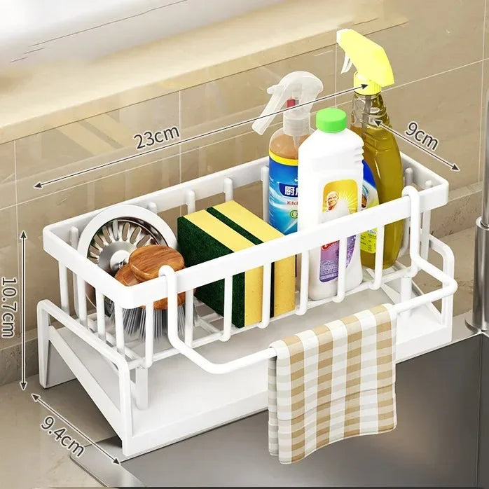BowLift | Kitchen Soft Sponge Holder Kitchen | Multifunctional Draining Rack | For Sink, Cloths & Dish Soap | Organizer Shelf