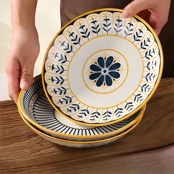 Porcelain Plate Set Hand-Painted – Elegant and Decorative | Perfect for Everyday and Special Occasions | Bowlift