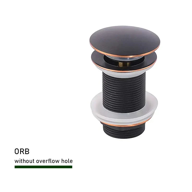 Drain screw with push-down popup – brass | 11 colors | With or without overflow Bowlift