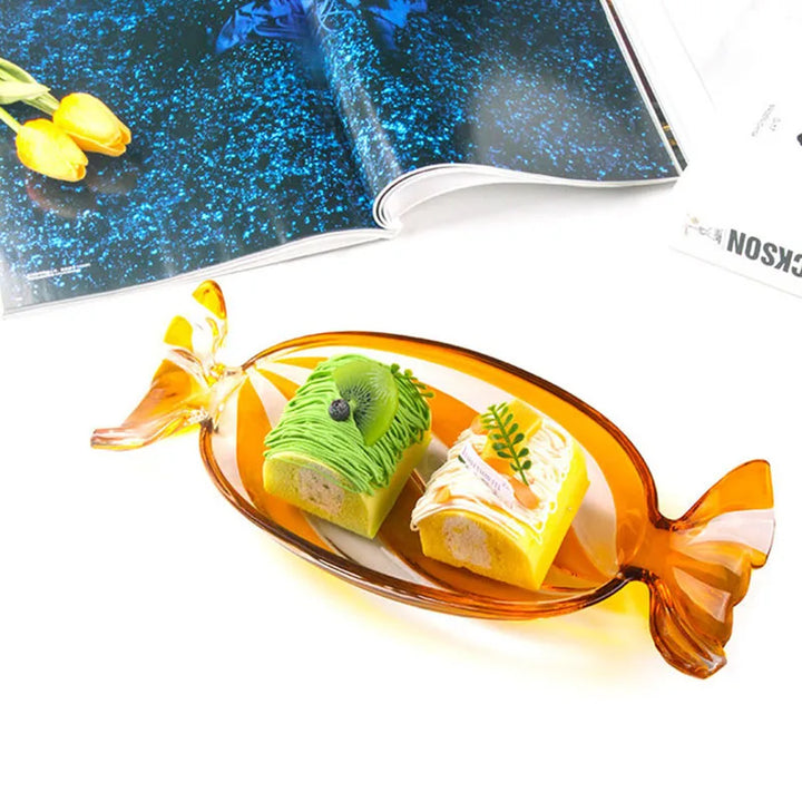 Candy-shaped Glass Snack Plate