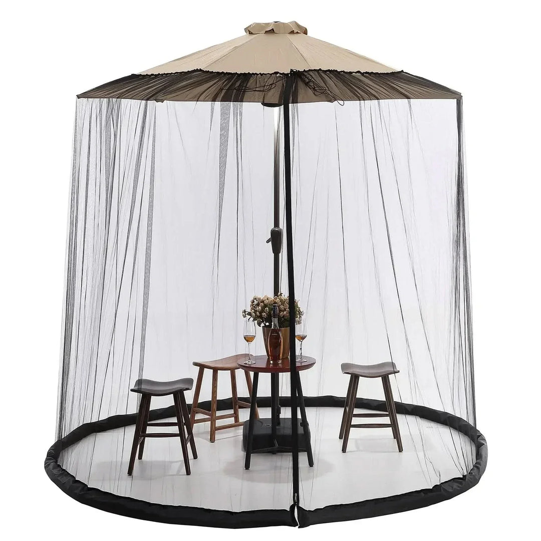 BowLift | Mosquito net for sun umbrellas up to 4 m – Adjustable & with zipper