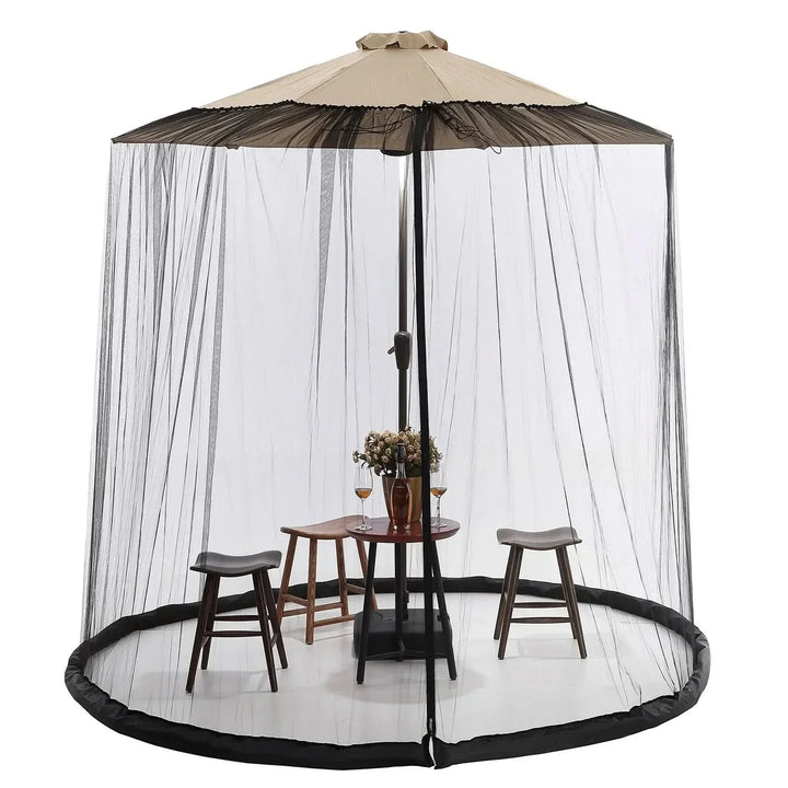 BowLift | Mosquito net for sun umbrellas up to 4 m – Adjustable & with zipper
