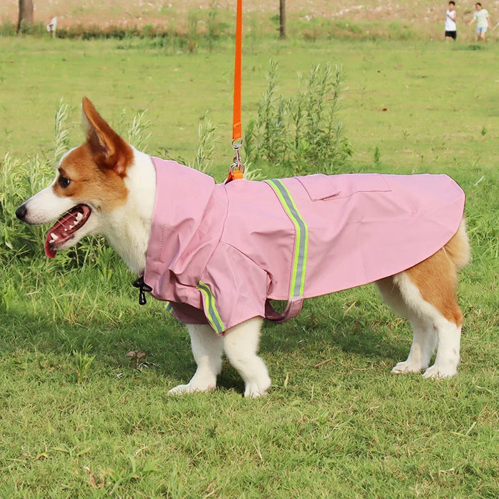 Waterproof Dog Raincoat with Hood & Reflectors Bowlift