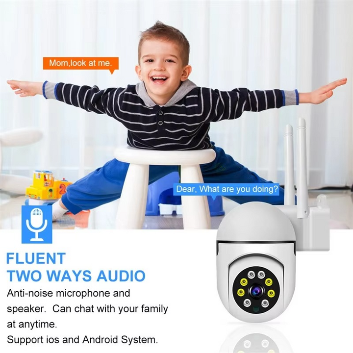 BowLift | 1080P PTZ WiFi Security Camera with Audio, 4X Zoom, Night Vision, Waterproof