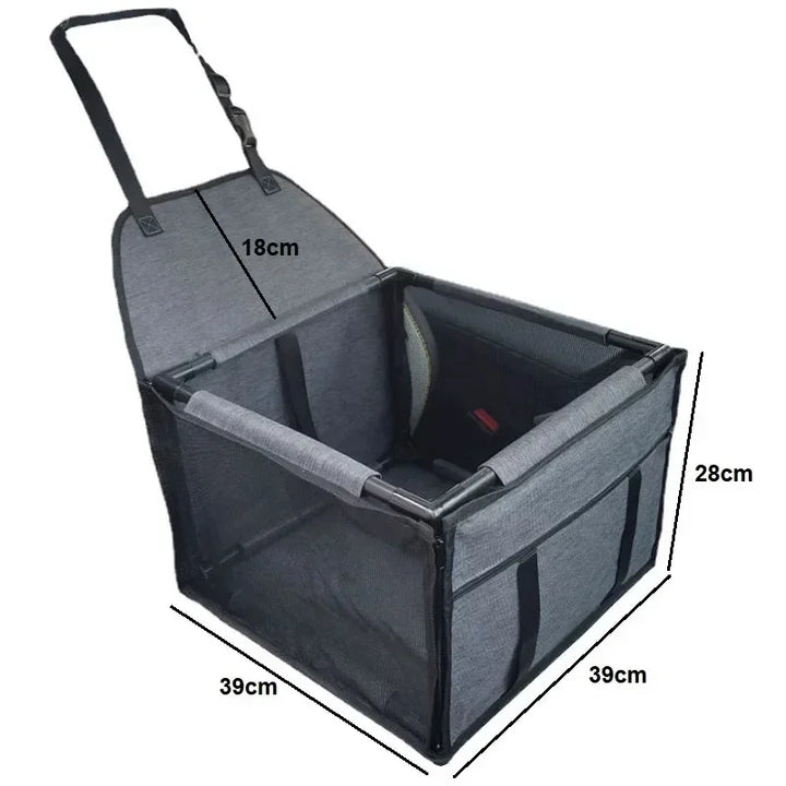 BowLift | PawVoyage Waterproof Car Dog Seat | Carry Bag & Transport Basket | For small to medium dogs | 39×39×27 cm