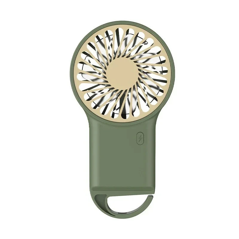 New Foldable USB Rechargeable Mini Fan | Handheld Desktop Fan with Cartoon Design & Hook for Outdoor, Home & Office Use | Bowlift