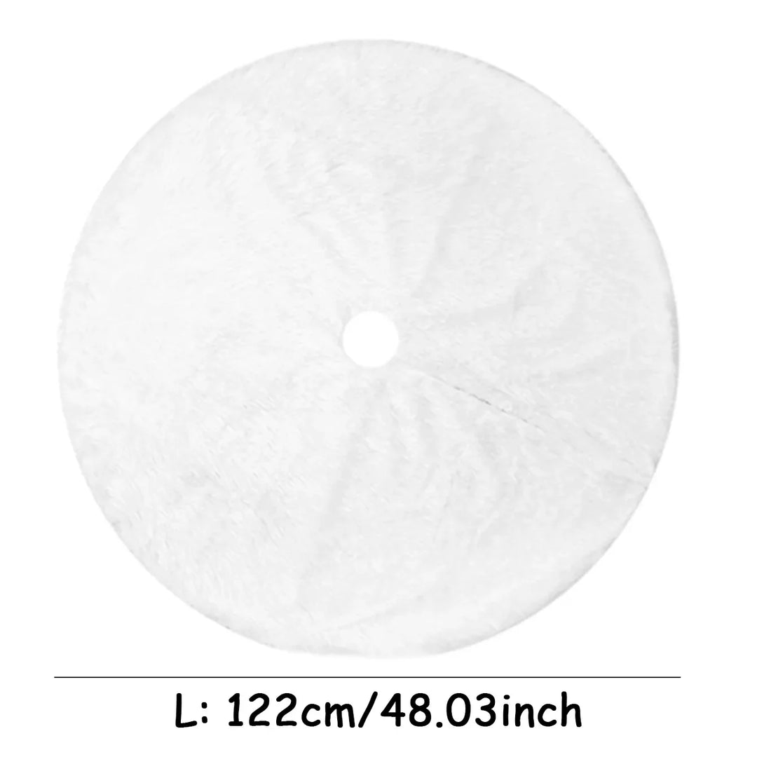Plush Faux Fur White Christmas Tree Skirt
