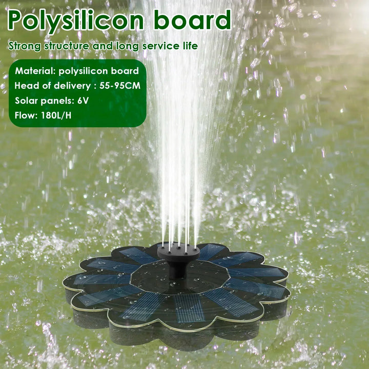 BowLift | Solar Spring Garden Fountain | 5 Nozzle Attachments | Energy Saving & Maintenance-Free | For Pond, Bird Bath & Balcony