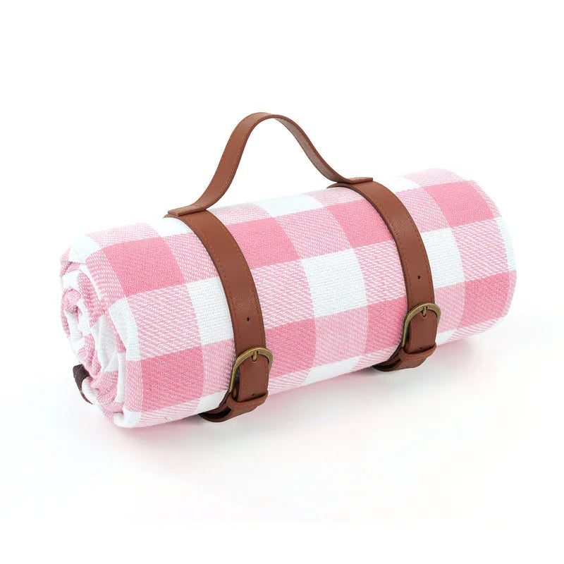Picnic blanket waterproof with leather carrying strap | Bowlift