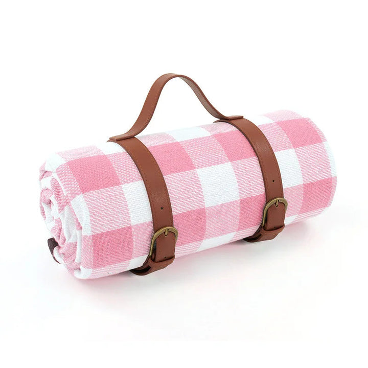 Picnic blanket waterproof with leather carrying strap | Bowlift