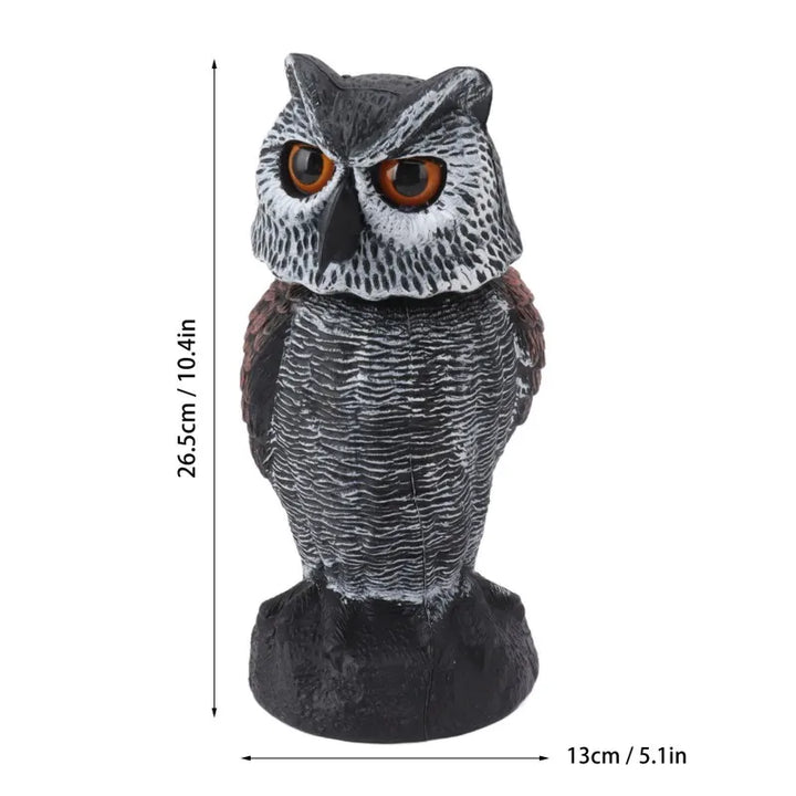 BowLift | Aviron Bird Deterrent Owl | Movable Head & Wind Blade | Natural Repellent | For Garden & Balcony