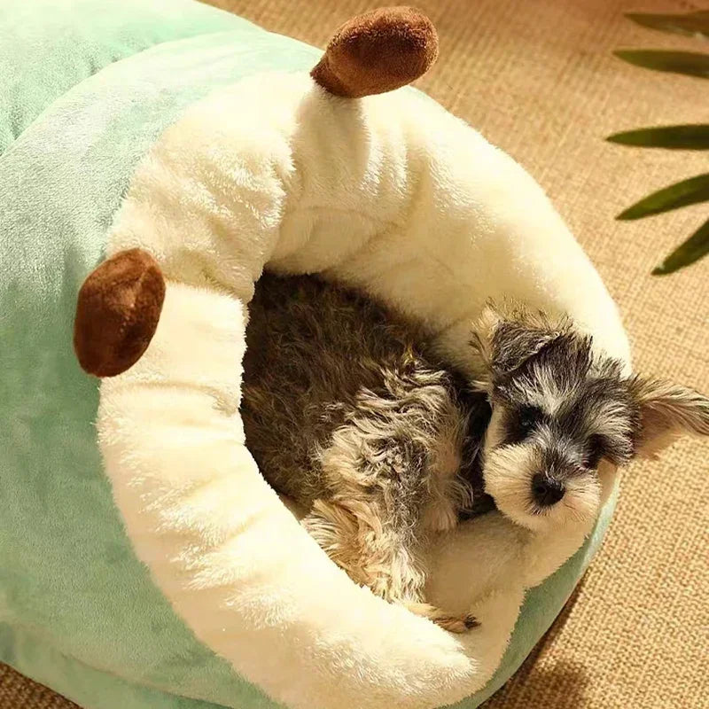 BowLift | Slippernest - Foldable Dog Bed in Coral Fleece for Winter Comfort