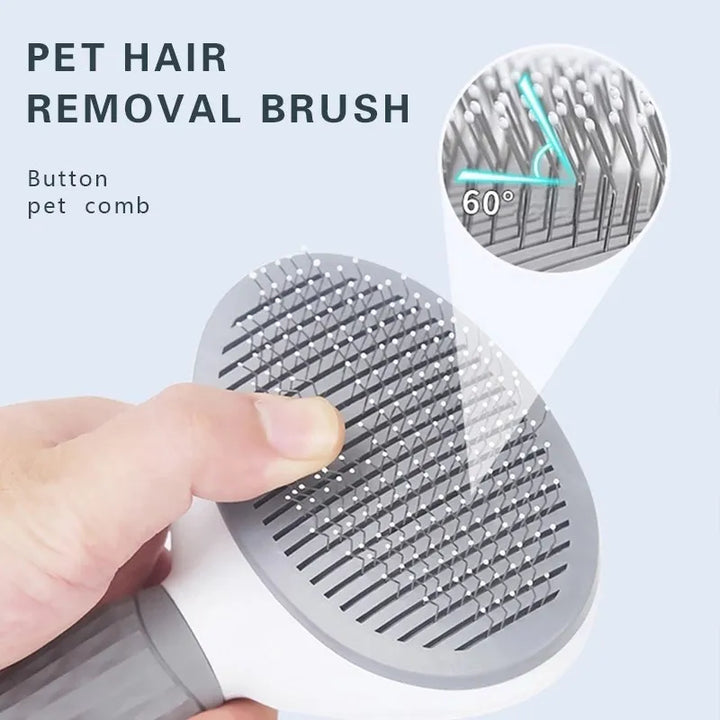 BowLift | FELLINO Pet Hair Brush | For Dogs & Cats | Gentle Coat Care & Hair Removal – With Stainless Steel Brushes & Massage Function