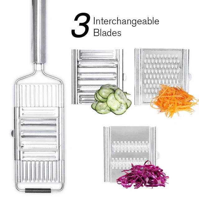 BowLift | Kitchen Cut Stainless Steel Vegetable Grater & Chopper | 3-in-1 Kitchen Grater | Non-Slip & Dishwasher Safe