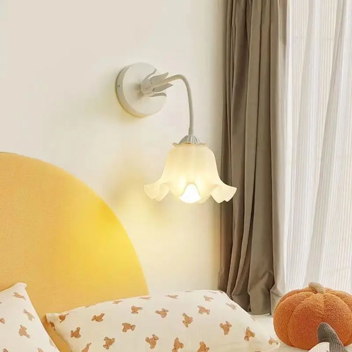 FrenchBloom Wall Light – Bedroom Flower Lamp Bowlift